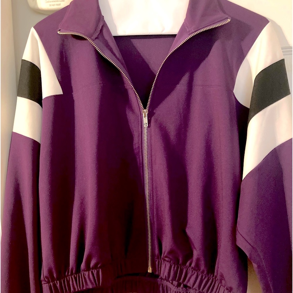 NWT forever 21 athletic zip up purple jacket